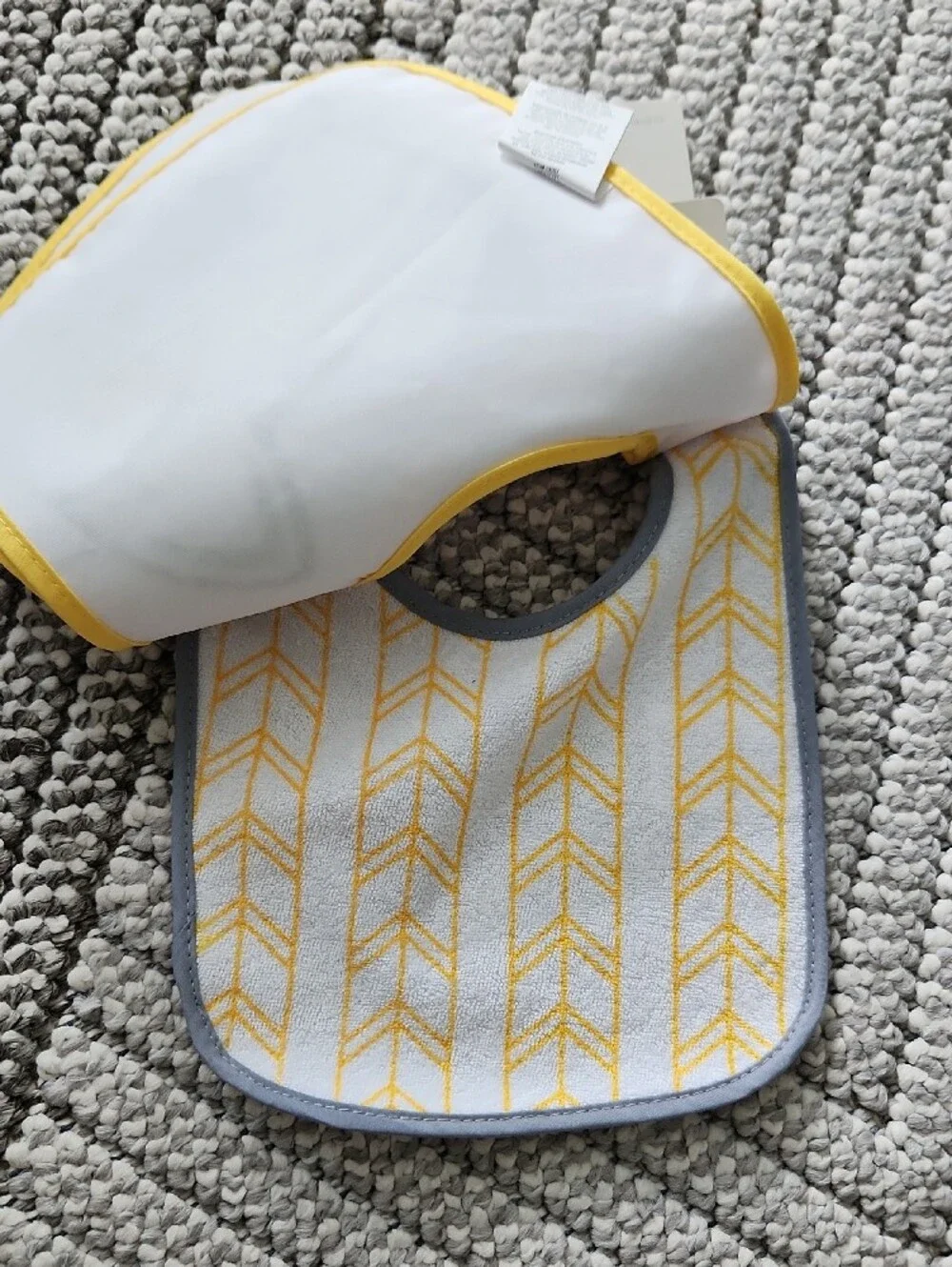 Jammi Yellow Trim Baby Bib - 3 Pack